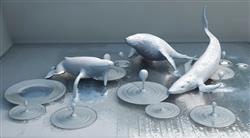 鲸鱼水滴雕塑SU模型