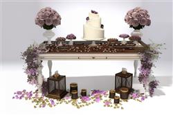 甜品柜花瓣蛋糕SU模型