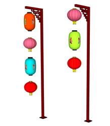 中式多彩的灯笼SU模型