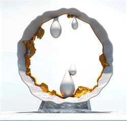 水滴雕塑SU模型