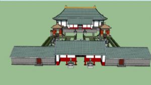 中寺庙建筑3D立体模型