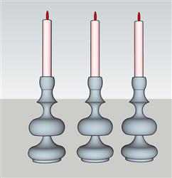 蜡烛蜡烛台灯SU模型