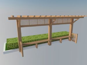 木制廊架-冬青花圃