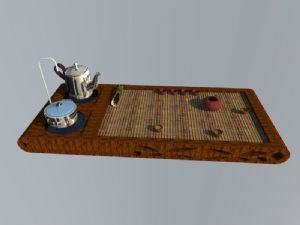 电泡茶机茶杯茶桶SU模型