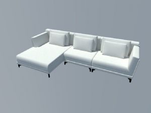 L型现代白色沙发家具模型
