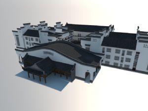 中式建筑旅游服务中心SU模型