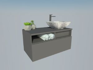 多肉植物浴室柜SU模型
