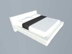 双人床床铺床铺SU模型