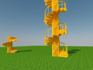 竹子旋转楼梯生态楼梯SU模型