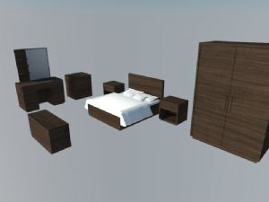 家具床铺床头柜SU模型