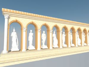 罗马柱廊人物SU模型