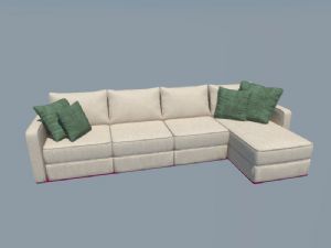 精美的室内沙发L型家具SU模型
