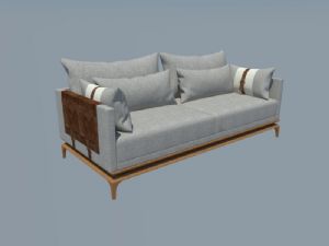 木质灰色直沙发家具