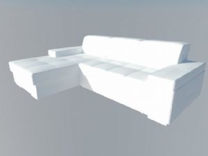 白色L型沙发家具SKP模型