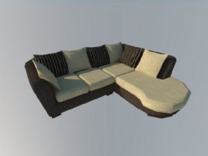 欧简现代L型沙发SU模型
