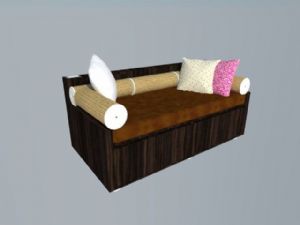 简易木制沙发卧榻SU模型