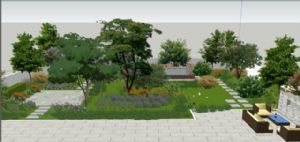 屋顶花园庭院景观SU模型