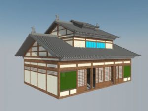 日式澡堂古建筑单体的SU模型
