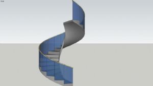 室内旋转楼梯玻璃SU模型