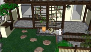 日式庭院景观SU模型
