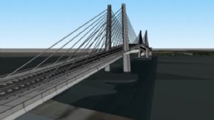 跨江大桥桥梁SU模型