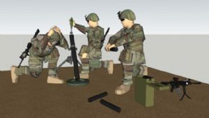SU美国大兵迫击炮部队士兵模型