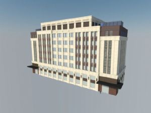 新中式综合办公楼建筑SU免费模型下载