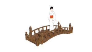 日式小桥：日式和风小桥SU模型
