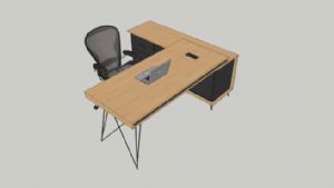 木质书桌办公SU模型