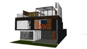 SU免费集装箱建筑住宅别墅草图模型