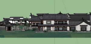 中式园林别墅SU模型