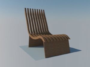 木制靠椅创意SU模型