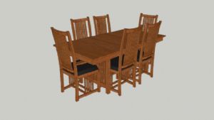 6人座餐桌椅SU模型