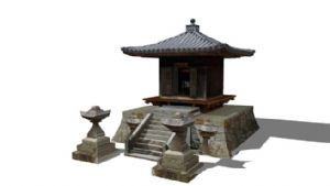 日式古建筑石SU模型