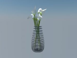 螺旋花瓶装饰SU模型