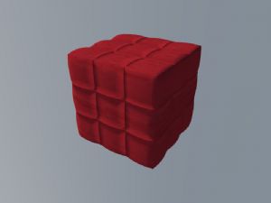 红色方形坐凳SU模型