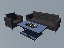 办公室-沙发-茶座-茶具-茶杯su模型