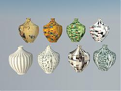 中式花瓶摆件陈设品装饰物su模型