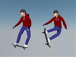 滑板男孩人物SU模型