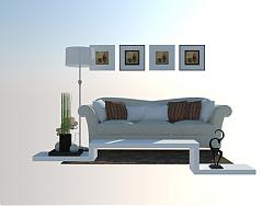 现代沙发茶几SU模型