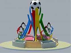 足球世界杯雕塑su模型