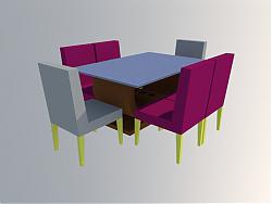 su模型餐桌椅家具