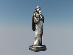 圣母雕塑人物su模型