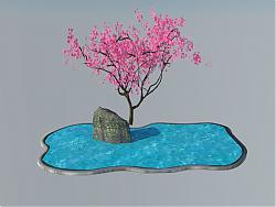 樱花水池SU模型