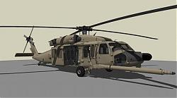 武装直升机草图模型