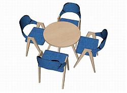 儿童桌椅木质桌椅SU模型