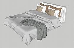 双人床床铺床具SU模型