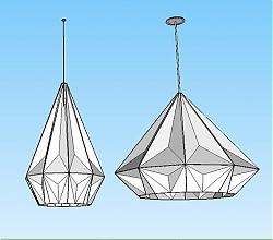钻石造型吊灯SU模型