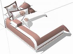 床铺家具-枕头被套su模型库素材