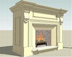 欧式壁炉暖炉SU模型
